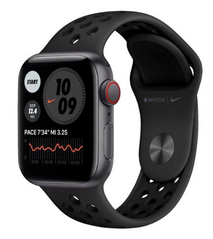 Смарт-годинник Apple Watch Nike SE GPS + Cellular 40mm Space Gray Aluminum Case w. Anthracite/Black Nike Sport B. (MYYU2)