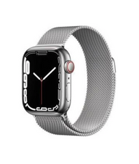 Смарт-годинник Apple Watch Series 7 GPS + Cellular 45mm Silver Stainless Steel Case with Silver Milanese Loop (MKJE3)